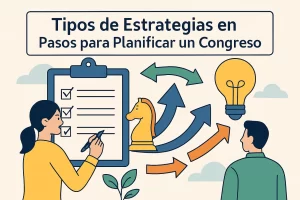 tipos de estrategias en Pasos para planificar un congreso