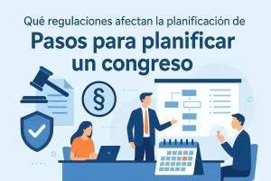 qué regulaciones afectan la planificación de Pasos para planificar un congreso