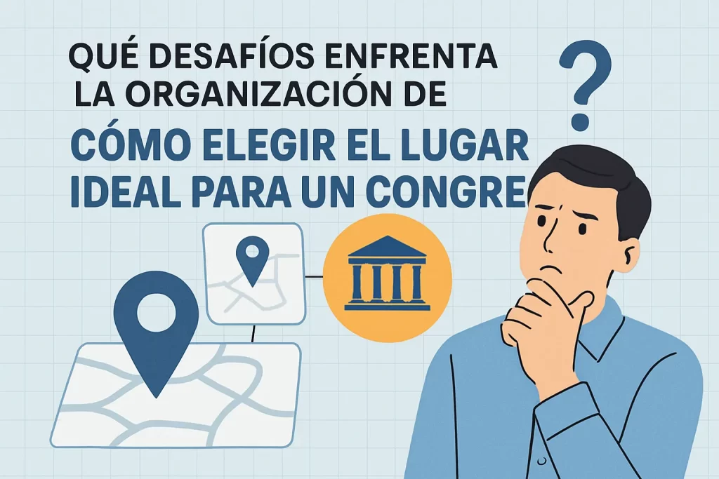 qué desafíos enfrenta la organización de Cómo elegir el lugar ideal para un congreso