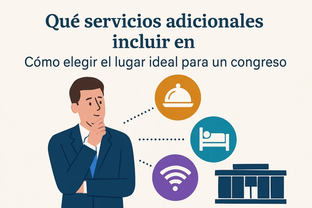 qué servicios adicionales incluir en Cómo elegir el lugar ideal para un congreso