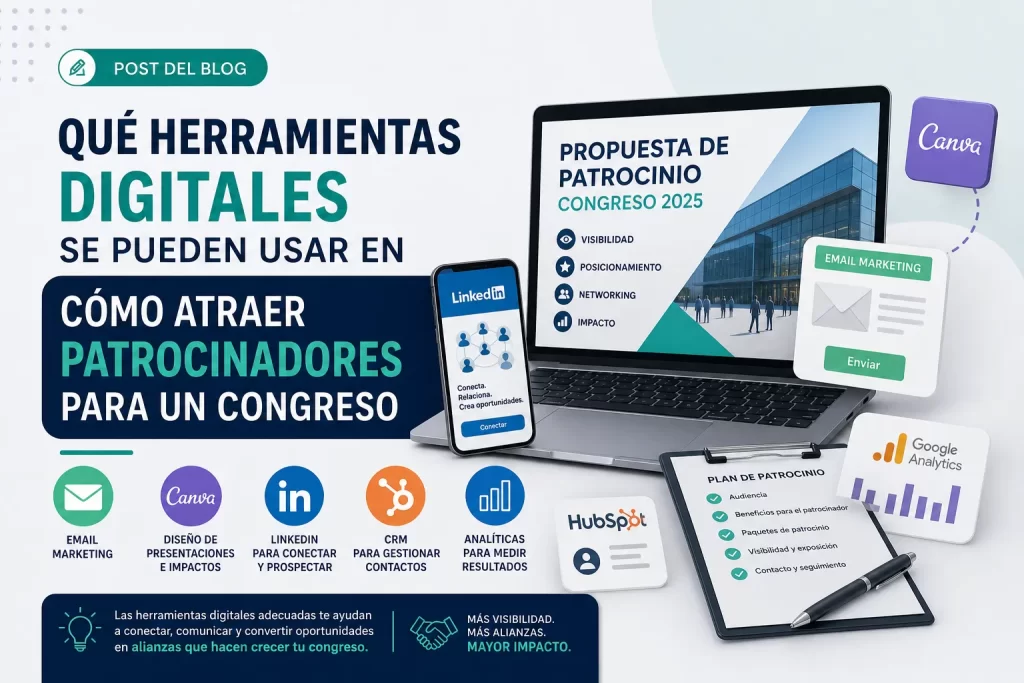 qué herramientas digitales se pueden usar en Cómo atraer patrocinadores para un congreso