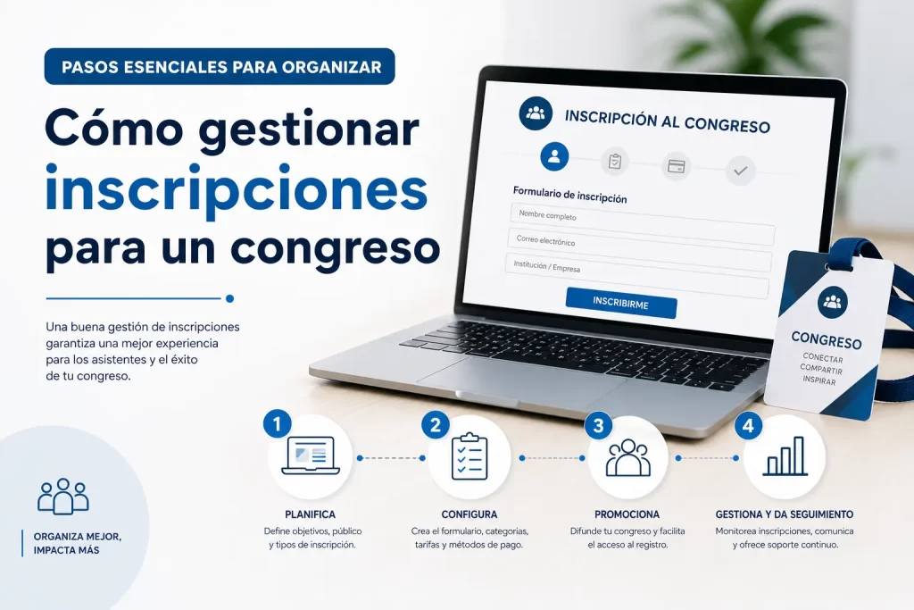 pasos esenciales para organizar Cómo gestionar inscripciones para un congreso
